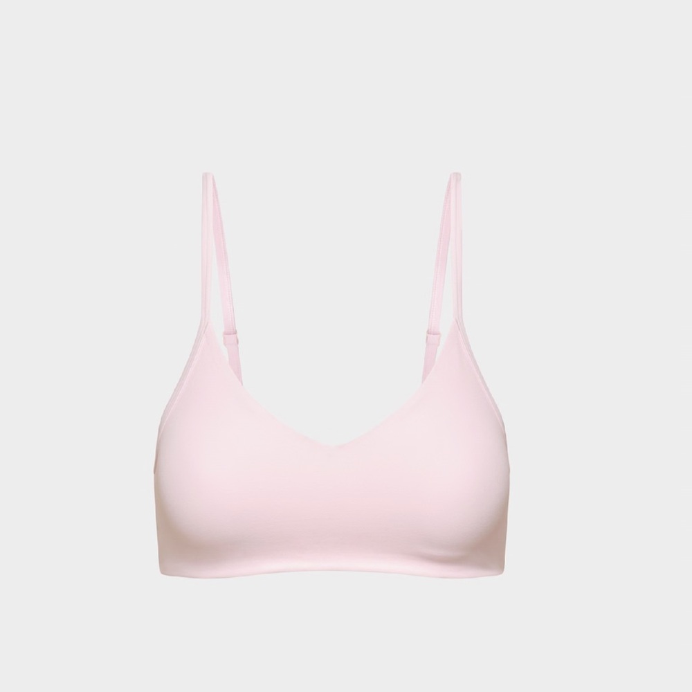 Aritzia Pink Seamless Bralette with Spaghetti Straps-Golden